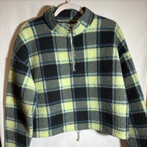 American Eagle Green Plaid Fleece | Women's Size Med